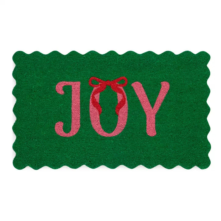"Joy" Scalloped Doormat