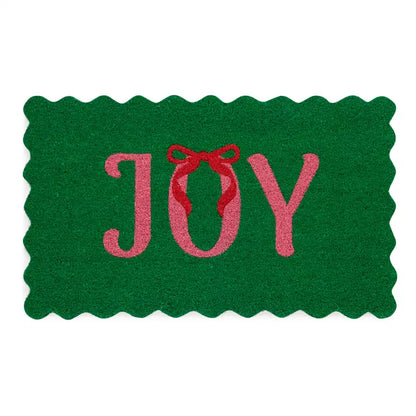 "Joy" Scalloped Doormat