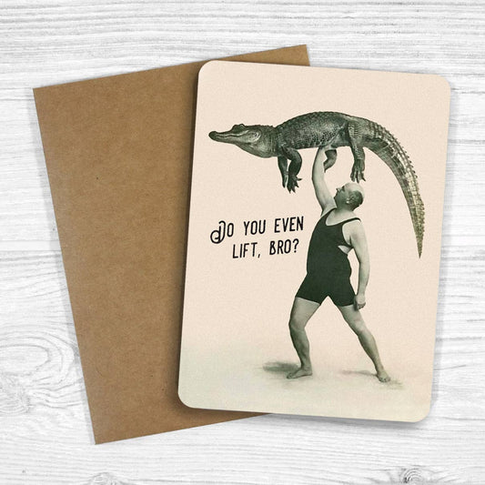 Do You Even Lift, Bro?  Funny Vintage Card