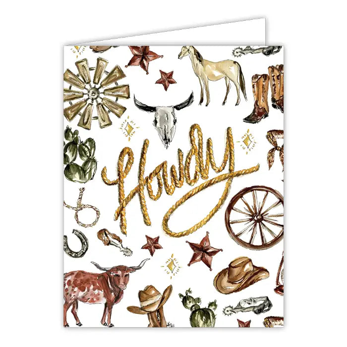 RosanneBeck Collections Howdy Western Icons Greeting Card