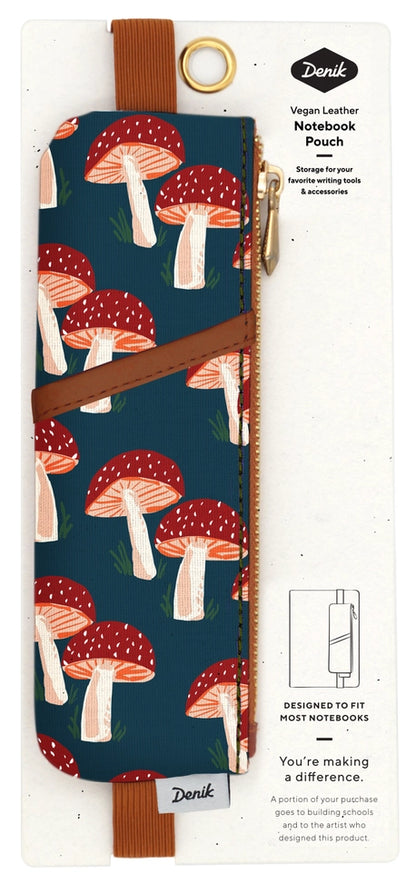 Denik Navy Mushroom Journal Pencil & Pen Pouch