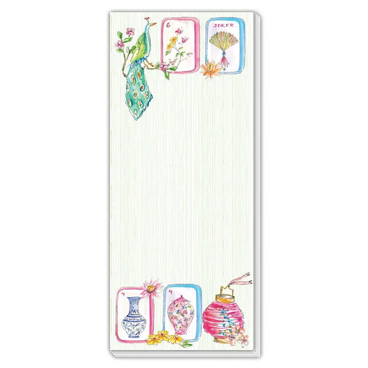 Mahjong Tiles Bird Lantern Green Background Skinny Pad