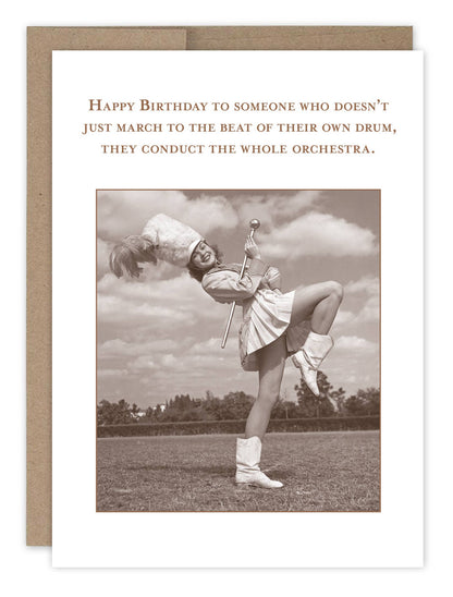 March To The Beat Birthday Card
