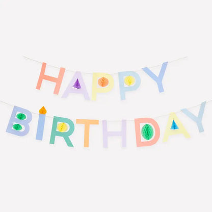 Honeycomb Happy Birthday Garland Set