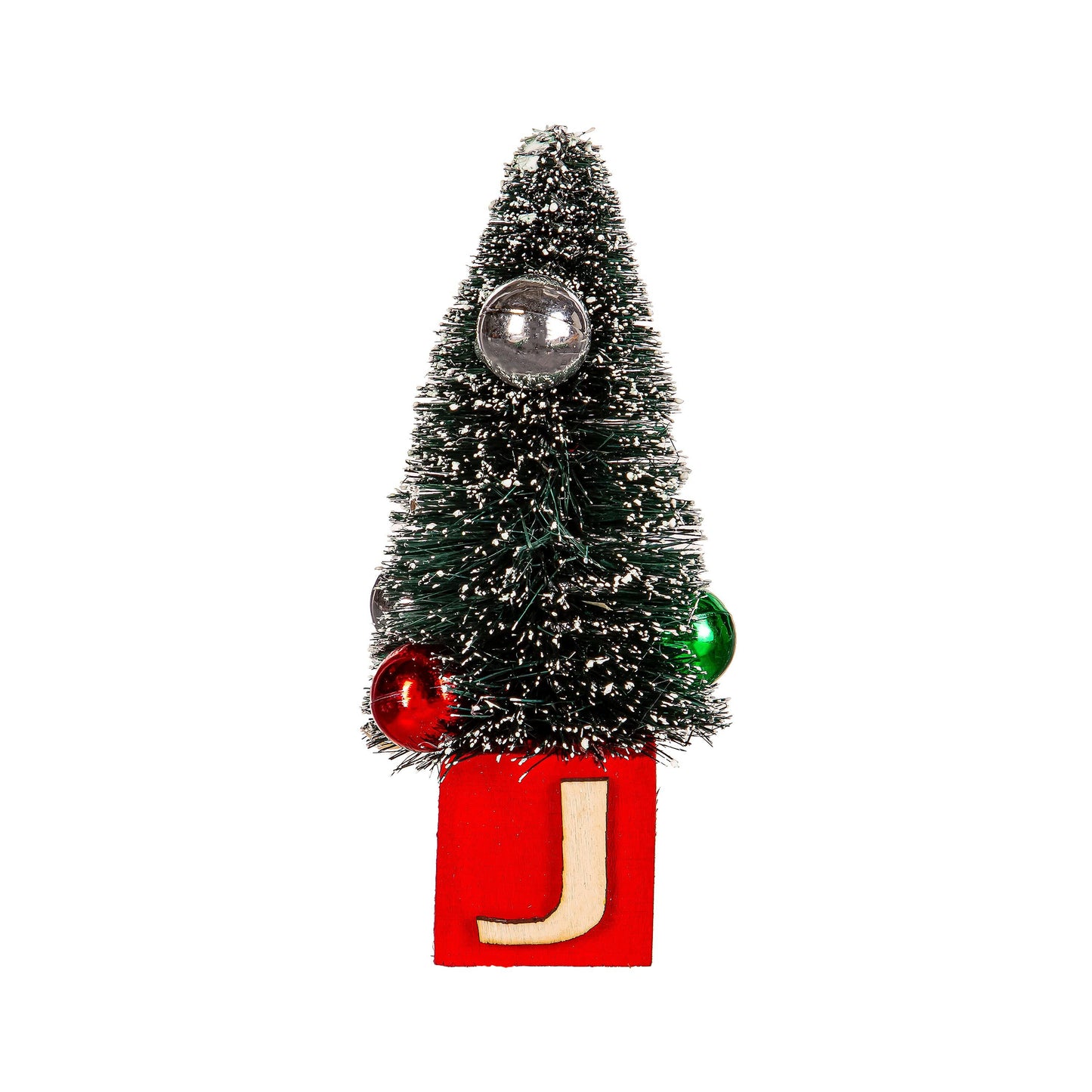 Holiday JOY Bottle Brush Tree Table Decor Set