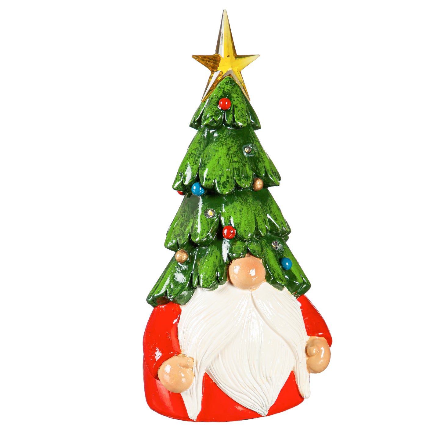 Christmas Gnome LED Resin Tabletop Decor - 8"