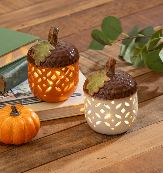 LED Light Up Ceramic Acorn