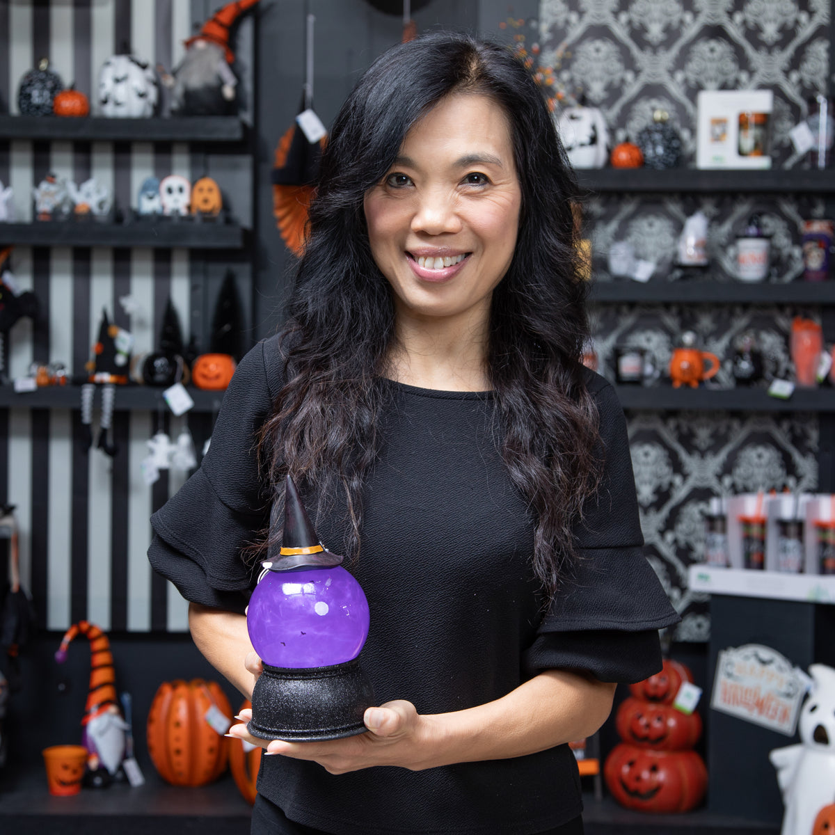 Halloween LED Witch Hat Water Globe - 8.5"