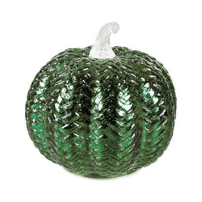 LED Light Up Glass Pumpkin