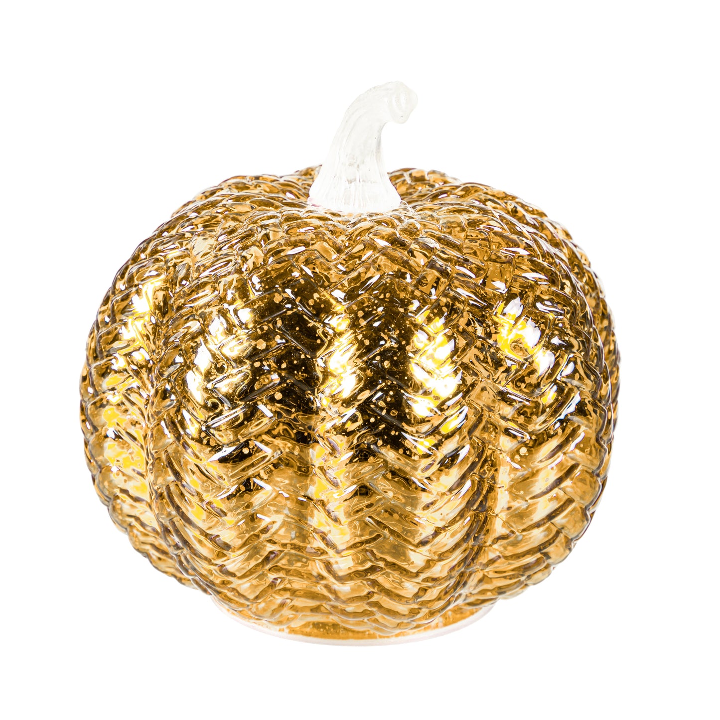 LED Light Up Glass Pumpkin