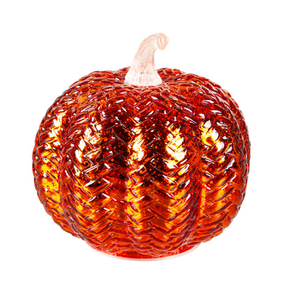 LED Light Up Glass Pumpkin