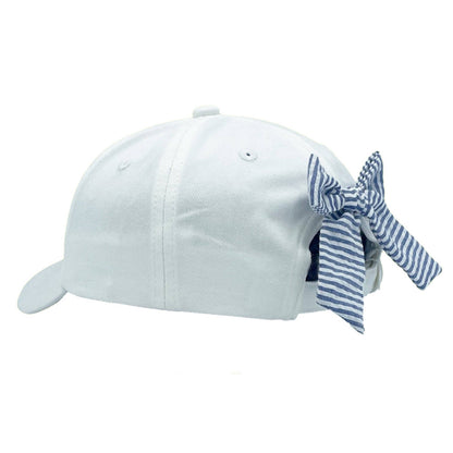 American Flag Bow Baseball Girls Hat - Youth (Ages 2-7)