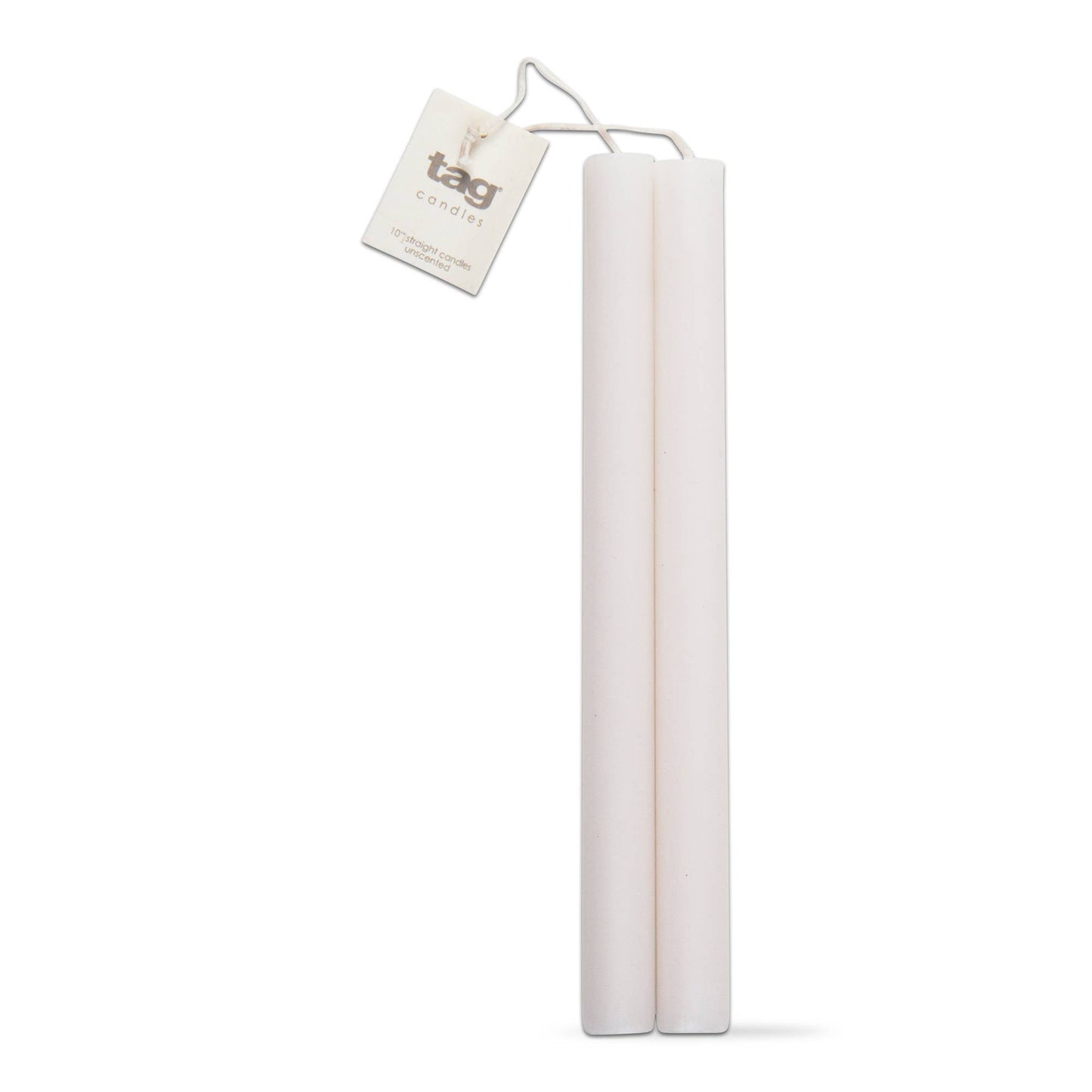 Unscented 10" Taper Candles Set of 2 -  White