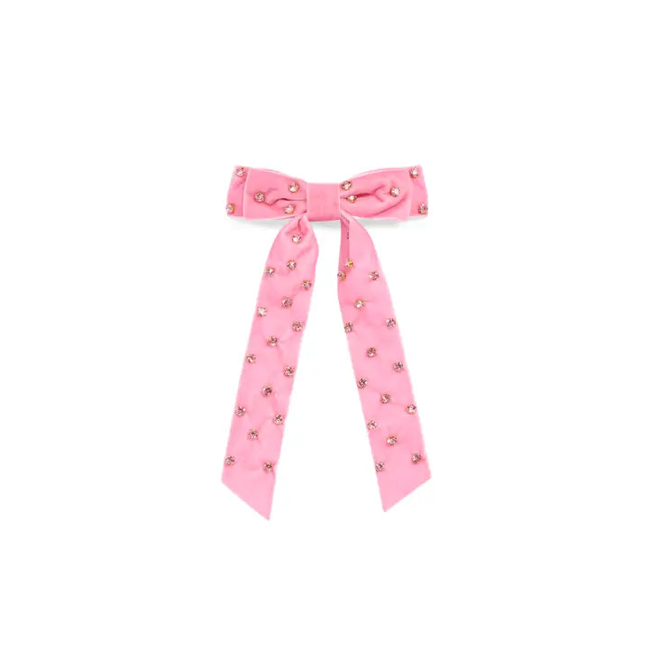 Pink Velvet Bow Clip Shiraleah