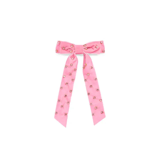 Pink Velvet Bow Clip Shiraleah