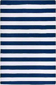 Reversible Weather Resistant Navy and White Rug