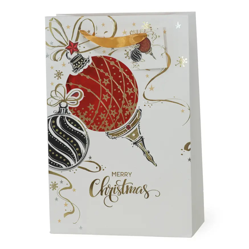 Red Christmas Ornament Foil Gift Bag