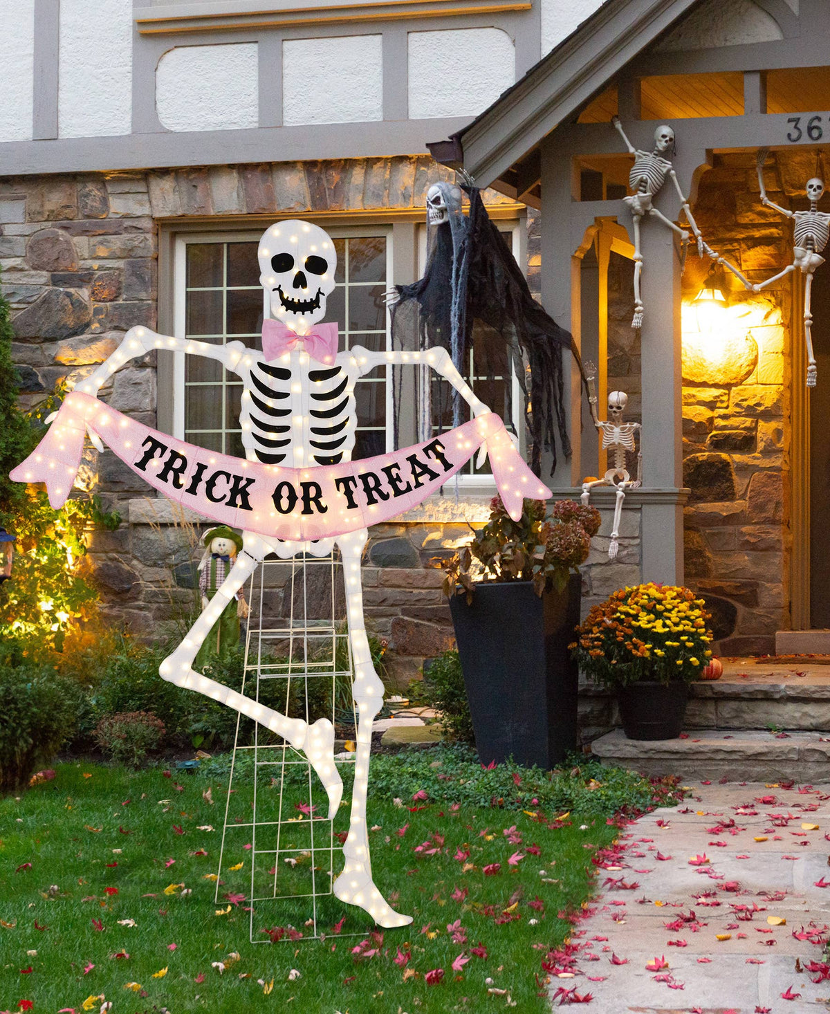 Lighted Skeleton Halloween Outdoor Decor