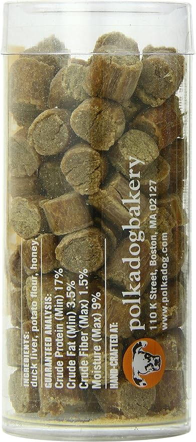 Polkadog Lucky Duck Recipe Dehydrated Training Bits Crunchy Dog Treats - 2oz tube