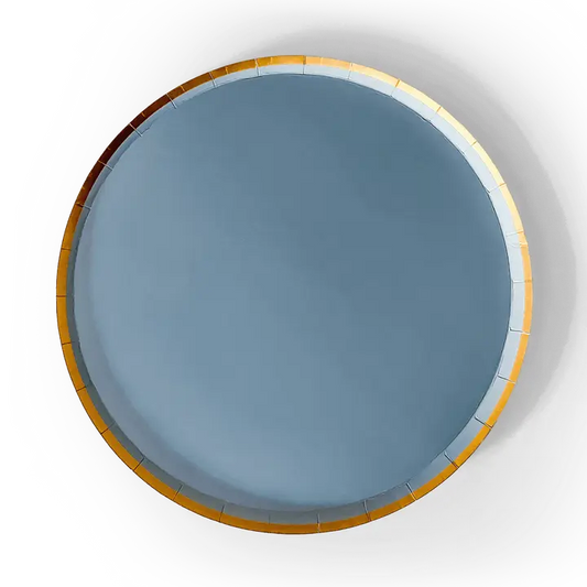 Gold Cornflower Blue Paper Plate