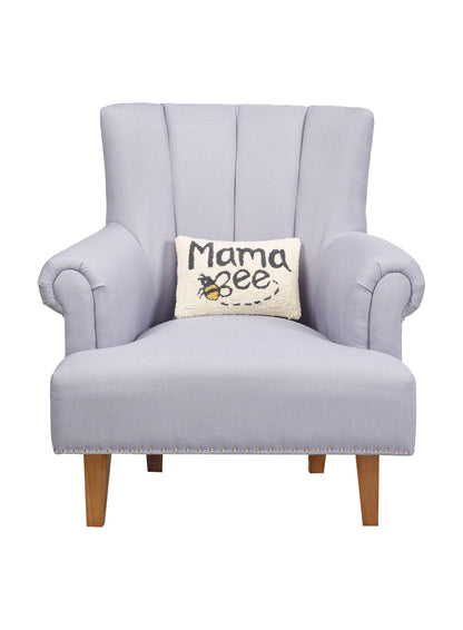 Mama Bee Hooked Wool Pillow