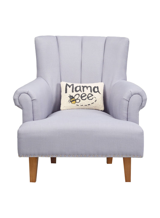 Mama Bee Hooked Wool Pillow