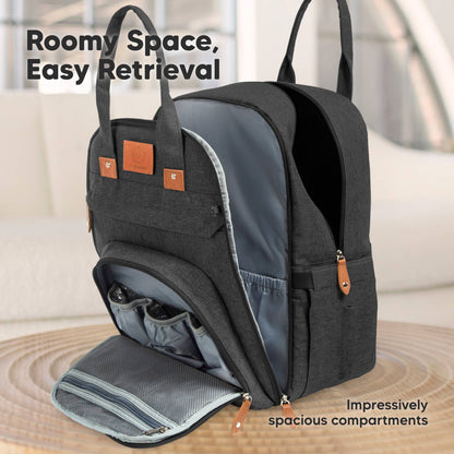 KeaBabies Rove Diaper Backpack- Charcoal