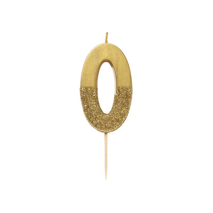 Gold Glitter Number Candles for Birthday, Anniversary, or any Celebration