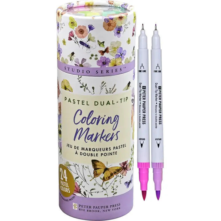 Dual-Tip Pastel Markers - Set of 24