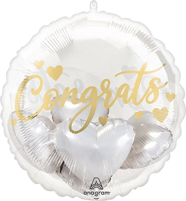 20 Inch Insiders Wedding Congrats with Hearts Balloon