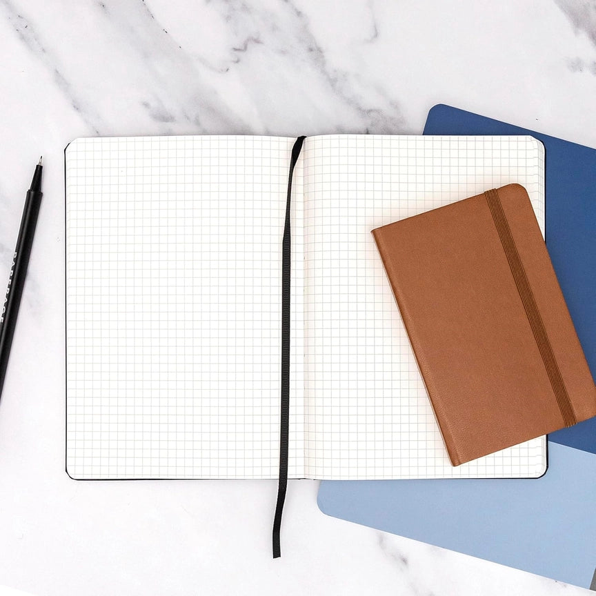 Spiral Bound Hardcover Grid Journal