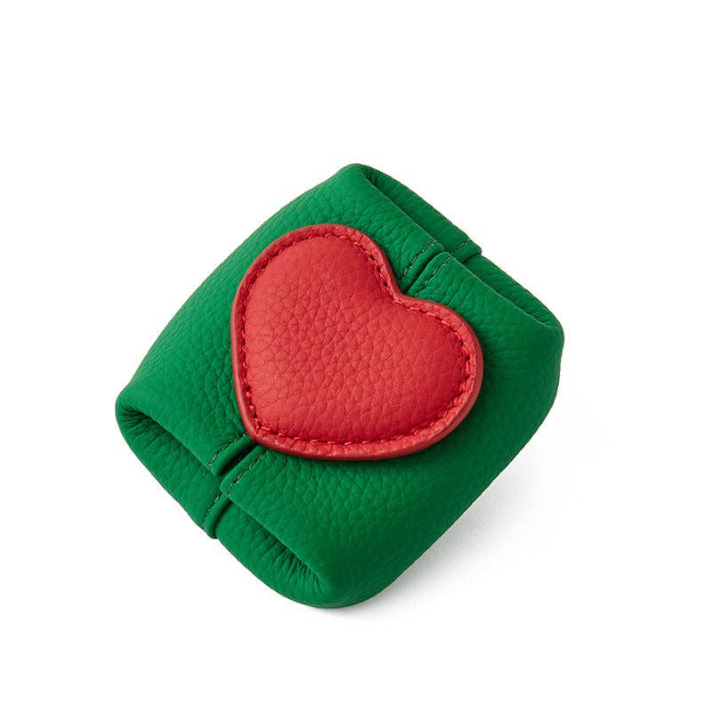 Top Grain Leather Heart Coin Purse