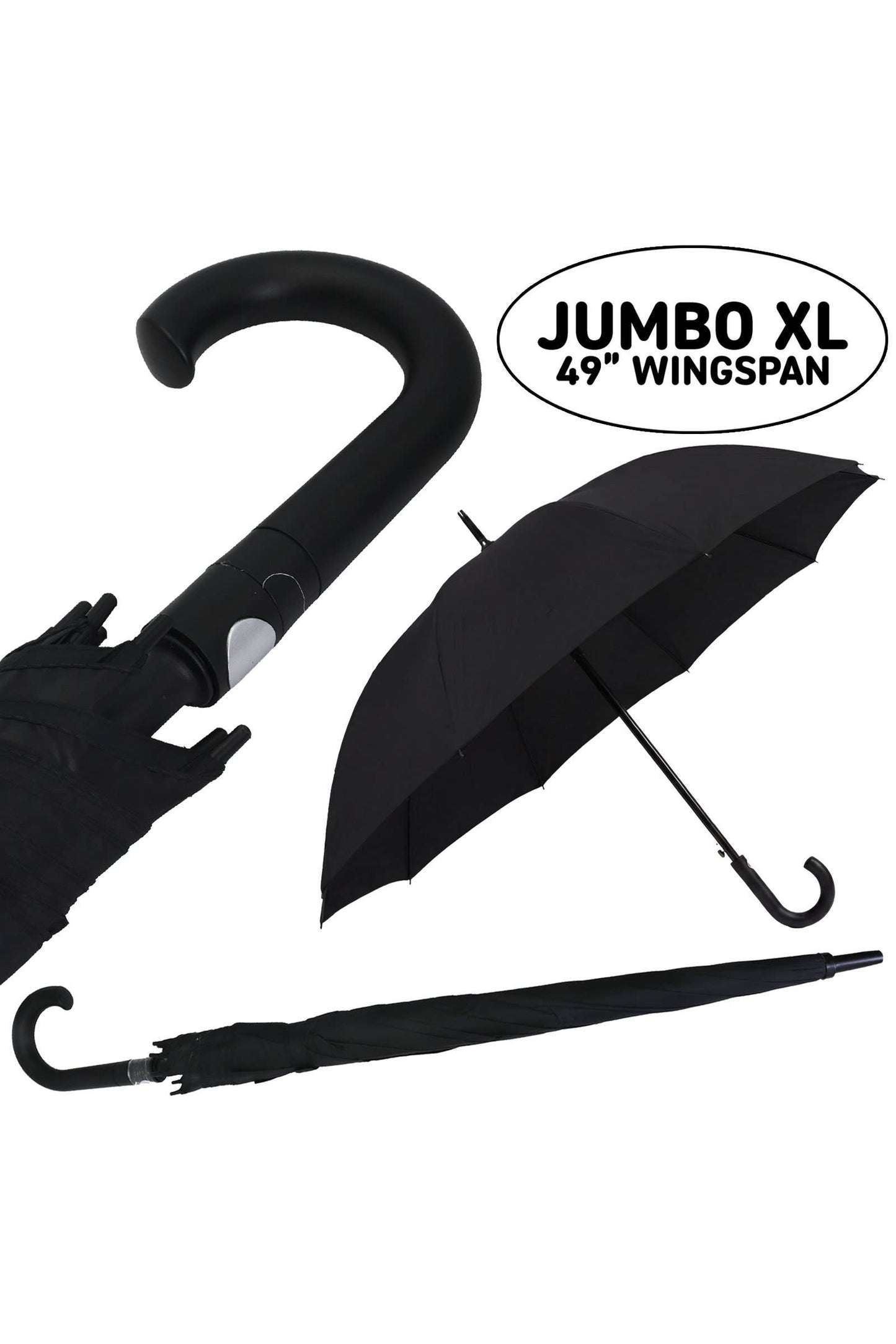 Black Umbrella - Extra Wide 8-Panel