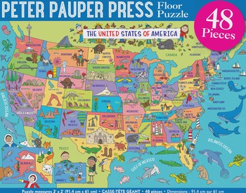 Floor Puzzle USA Map 48 Pieces