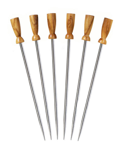 Olivewood Stainless Steel Cocktail Picks