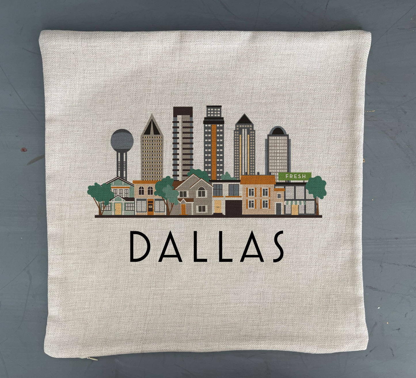 Dallas Texas Skyline Pillow