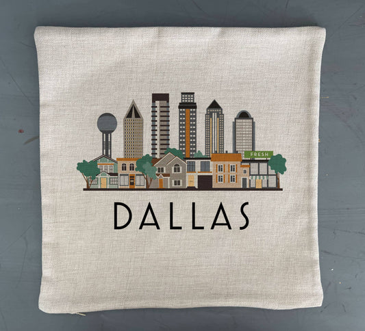 Dallas Texas Skyline Pillow