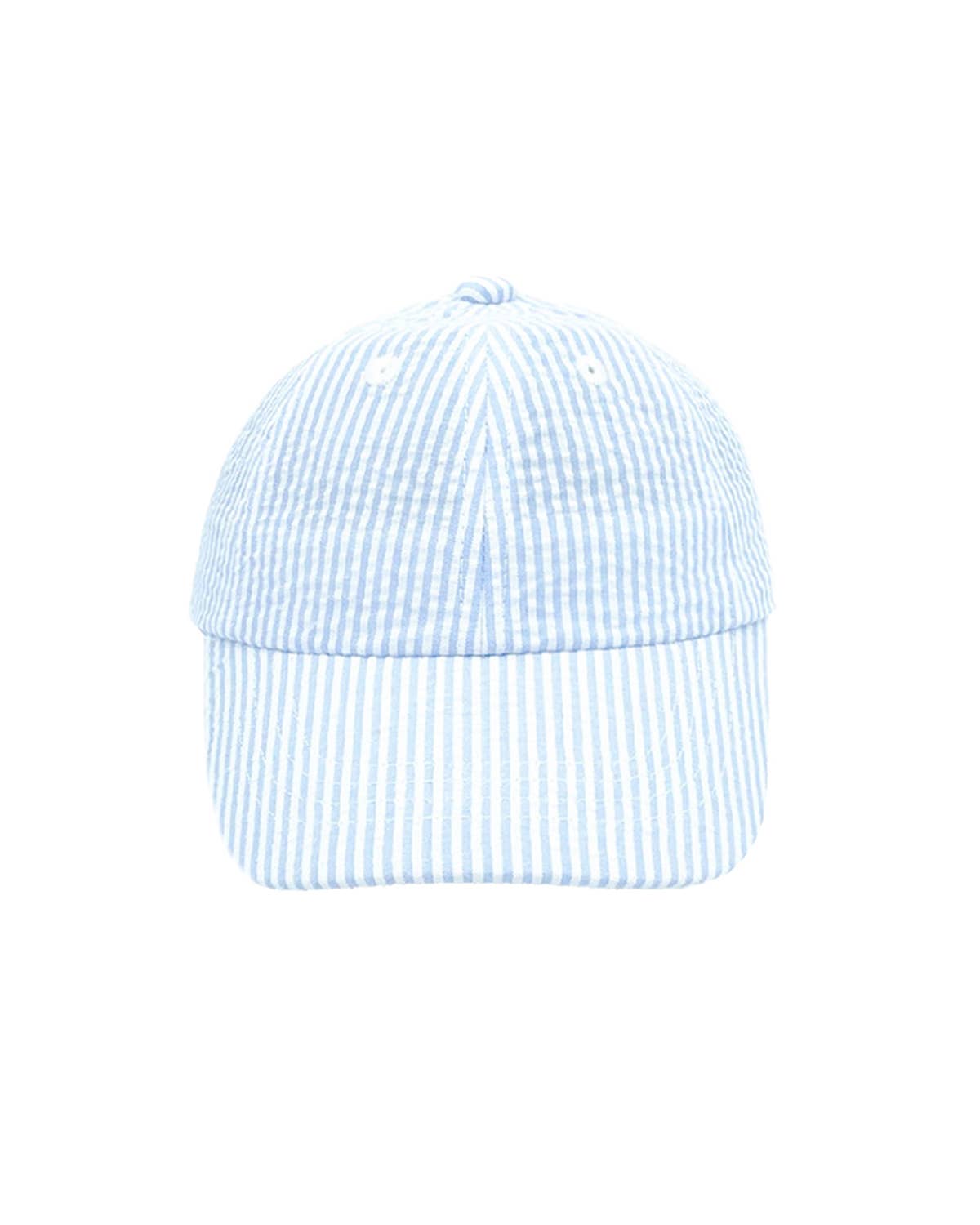 Baseball Hat in Seersucker Blue - Baby