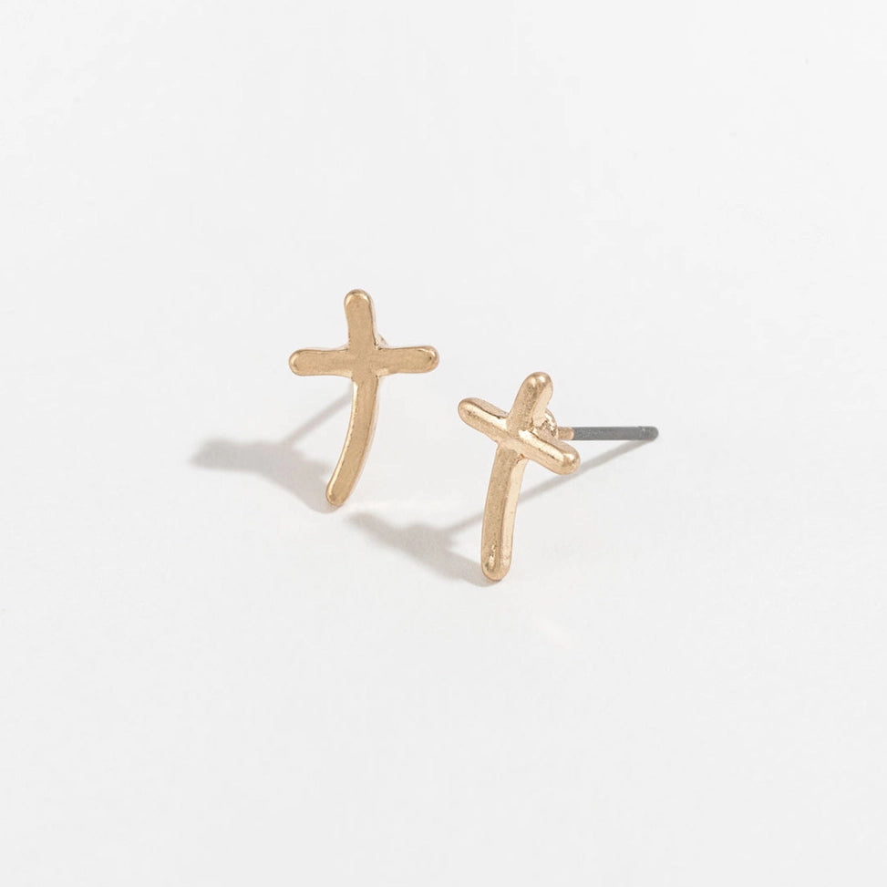 Stud Buds Gold & Silver Cross Earrings