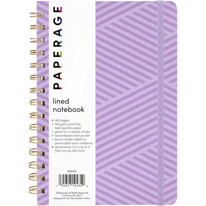 Geometric Lavender Hardcover Spiral Lined Journal Notebook