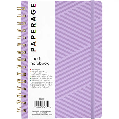 Geometric Lavender Hardcover Spiral Lined Journal Notebook