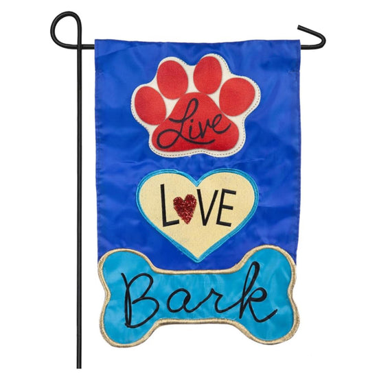 Live, Love, Bark Garden Flag