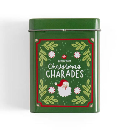Christmas Charades Game - Deck of Cards + Storage Tin