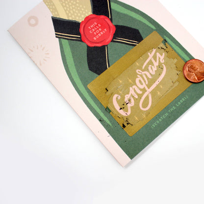 Scratch-off Bubbly Champagne Congrats Card