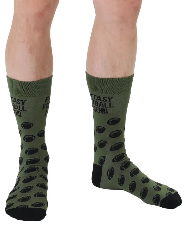 "Fantasy Football Legend" Men's Bamboo Crew Socks