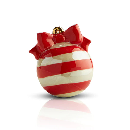 Nora Fleming Mini Red and White Striped Christmas Ornament, Deck the Halls