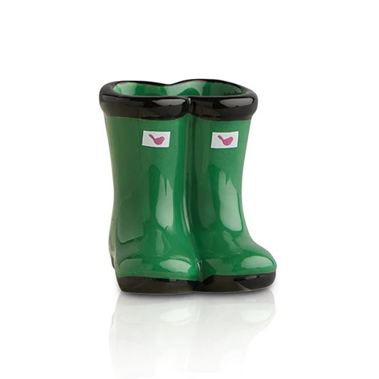 Nora Fleming Green Wellies Jumpin' Puddles Mini