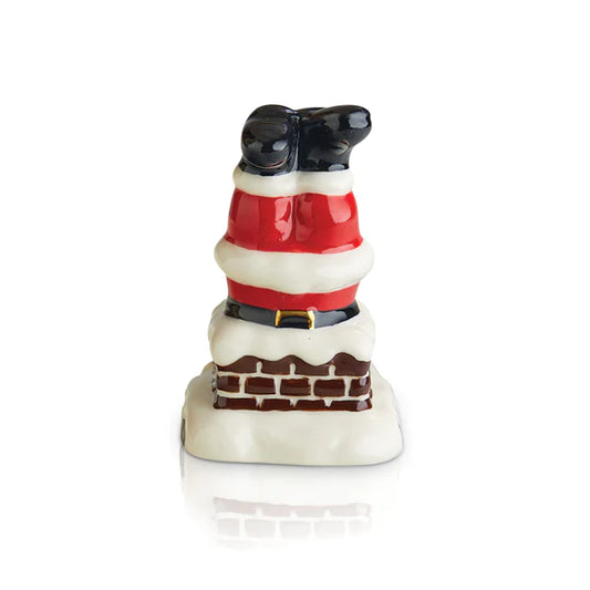 Nora Fleming Mini Christmas Santa Stuck in Chimney, Down The Chimney