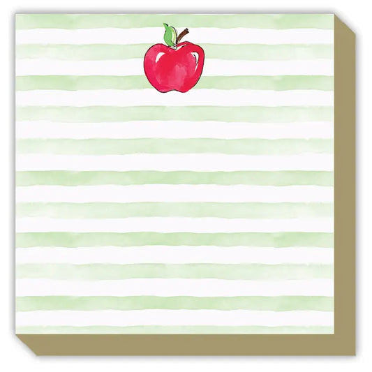 Red Apple with Green Stripes Luxe Notepad