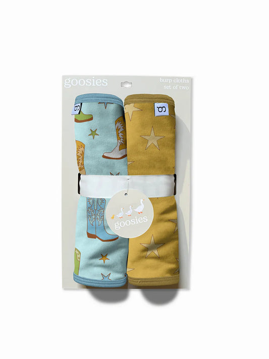 Burp Cloths Set of 2: Boots & Stars